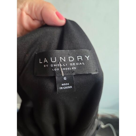 NWT Laundry by Shelli Segal Black One Shoulder Full Length Evening Dress size 6 - Picture 9 of 10